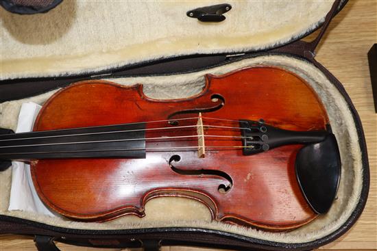 A French violin with internal label circa 1880- repaired